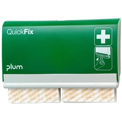 Plum 5501 QuickFix Pflasterspender mit 2x45 Stück wasserfesten Pflastern aus PE-Material, die Pflaster entpacken sich beim Herausziehen von selbst, Maße Spender: B23xH13,5cm, Pflaster: 7,2x2,5cm