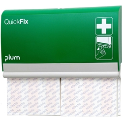 Plum 5528 QuickFix Pflasterspender mit 2x30 Stück elastischen Fingerverbänden (12x2cm) zum mehrfachen Herumwickeln um den Finger, Maße Spender: B23xH13,5cm