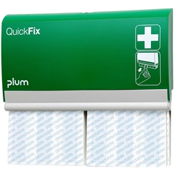 Plum 5529 QuickFix Pflasterspender mit 2x30 Stück Fingerverbänden (12x2cm) mit integrierter Metallfläche zum mehrfachen Herumwickeln um den Finger, Maße Spender: B23xH13,5cm