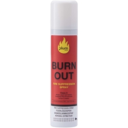 Plum 5590 Burn Out Brandbekämpfungsspray 250ml, Klasse A, geeignet für Holz, Papier und Stoffe, Reichweite 2 Meter, Entleerungszeit 20 Sekunden