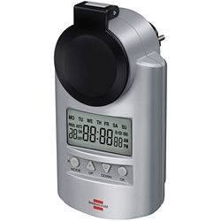 Brennenstuhl Primera-Line Zeitschaltuhr DT IP44, digitale Timer-Steckdose (Wochen-Zeitschaltuhr, IP44 Schutz und erhöhter Berührungsschutz) Nr. 1507490