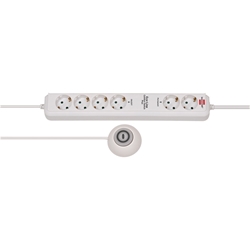 Brennenstuhl Eco-Line Comfort Switch Plus Steckdosenleiste 6-fach (Mehrfachsteckdose mit 2 permanenten, 4 schaltbaren Steckdosen, beleuchteter Fußschalter) weiß Nr. 1159560216