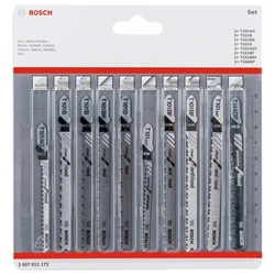 Bosch 10-tlg. Stichsägeblatt-Set Clean Cutting, T-Schaft Nr. 2607011172
