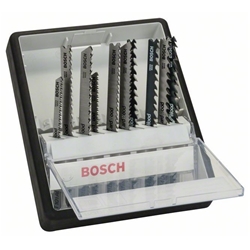 Bosch 10-tlg. Stichsägeblatt-Set Wood, Robust Line, T-Schaft Nr. 2607010540