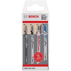 Bosch 15-tlg. Stichsägeblatt-Set für Holz und Metall, T-Schaft Nr. 2607011437