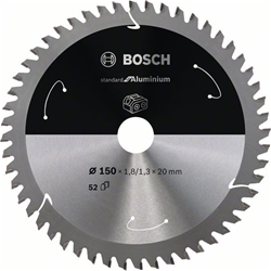 Bosch Akku-Kreissägeblatt Standard for Aluminium, 150x1,8/1,3x20, 52 Zähne Nr. 2608837756