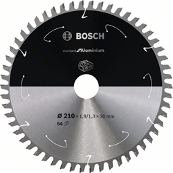 Bosch Akku-Kreissägeblatt Standard for Aluminium, 210x1,9/1,3x30, 54 Zähne Nr. 2608837773