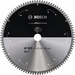 Bosch Akku-Kreissägeblatt Standard for Aluminium, 305x2,4/1,8x30, 96 Zähne Nr. 2608837782
