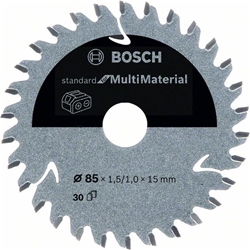 Bosch Akku-Kreissägeblatt Standard for Multimaterial, 85x1,5/1x15, 30 Zähne Nr. 2608837752