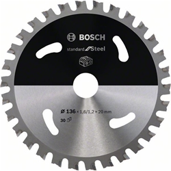 Bosch Akku-Kreissägeblatt Standard for Steel, 136x1,6/1,2x20, 30 Zähne Nr. 2608837746