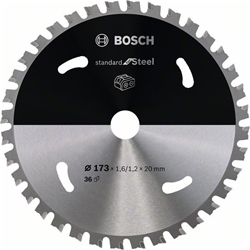 Bosch Akku-Kreissägeblatt Standard for Steel, 173x1,6/1,2x20, 36 Zähne Nr. 2608837750