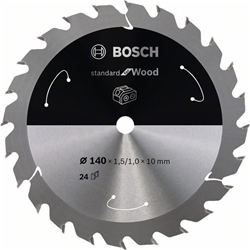 Bosch Akku-Kreissägeblatt Standard for Wood, 140x1,5/1x10, 24 Zähne Nr. 2608837669