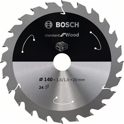 Bosch Akku-Kreissägeblatt Standard for Wood, 140x1,5/1x20, 24 Zähne Nr. 2608837671