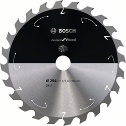 Bosch Akku-Kreissägeblatt Standard for Wood, 254x2,2/1,6x30, 24 Zähne Nr. 2608837733