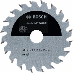 Bosch Akku-Kreissägeblatt Standard for Wood, 85x1,1/0,7x15, 20 Zähne Nr. 2608837666