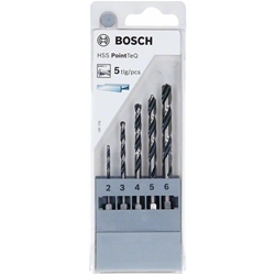 Bosch HSS PointTeQ Sechskantbohrer-Set, 5-tlg., 2-6mm Nr. 2607002824