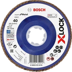 Bosch X-LOCK-Fächerschleifscheibe X551, EXPERT for Metal, K: 40, 125mm Nr. 2608619815