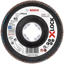 Bosch X-LOCK-Fächerschleifscheibe X551, EXPERT for Metal, K: 60, Scheiben-Ø: 115mm Nr. 2608619808