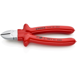 Knipex Seitenschneider tauchisoliert, VDE-geprüft verchromt 180 mm Nr. 70 07 180