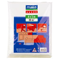 Mako Abdeckplane STAR extra stark 4x5 Meter zum Abdecken von Böden, Möbeln  etc. LDPE-Folie ca. 0,050mm stark Nr. 836005 EAN 4002168836053