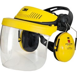 3M™ Schutzhelm G500 gelb, mit Kapselgehörschutz H510P3E und Klarvisier Poly 5F-11 EAN 4046719892204